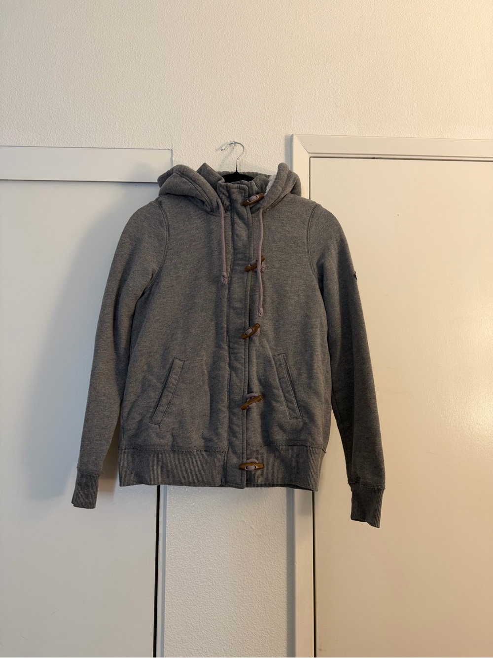 Hollister Gray Hooded Toggle Jacket